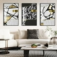 thumbnail image 2 of Hieng Large bright black and white geometric abstract wall art modern decorative painting, suitable for living room, bedroom, bathroom, and office poster decoration printing, 2 of 6