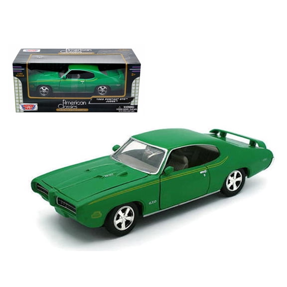 1969 Pontiac GTO Judge Green with Stripes 1/24 Diecast Model Car by Motormax