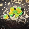 thumbnail image 3 of 7pieces Multi-faceted Dice Set Table Dice Set Games Party Props Educational Toys Green and Orange, 3 of 7