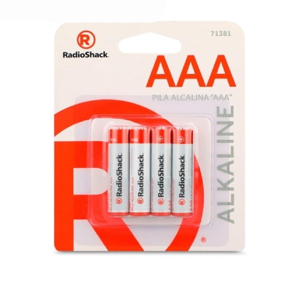 Pila alcalina AAA Radioshack, 1.5V, 4 piezas