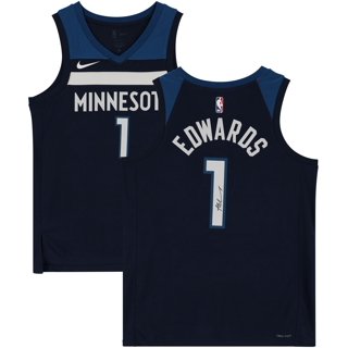 Nike Men's Minnesota Timberwolves Anthony Edwards #1 Navy Dri-Fit Swingman Jersey, Medium, Blue