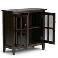 thumbnail image 6 of Warm Shaker 32 inch Wide Solid Wood Low Storage Cabinet in Tobacco Brown, 6 of 12