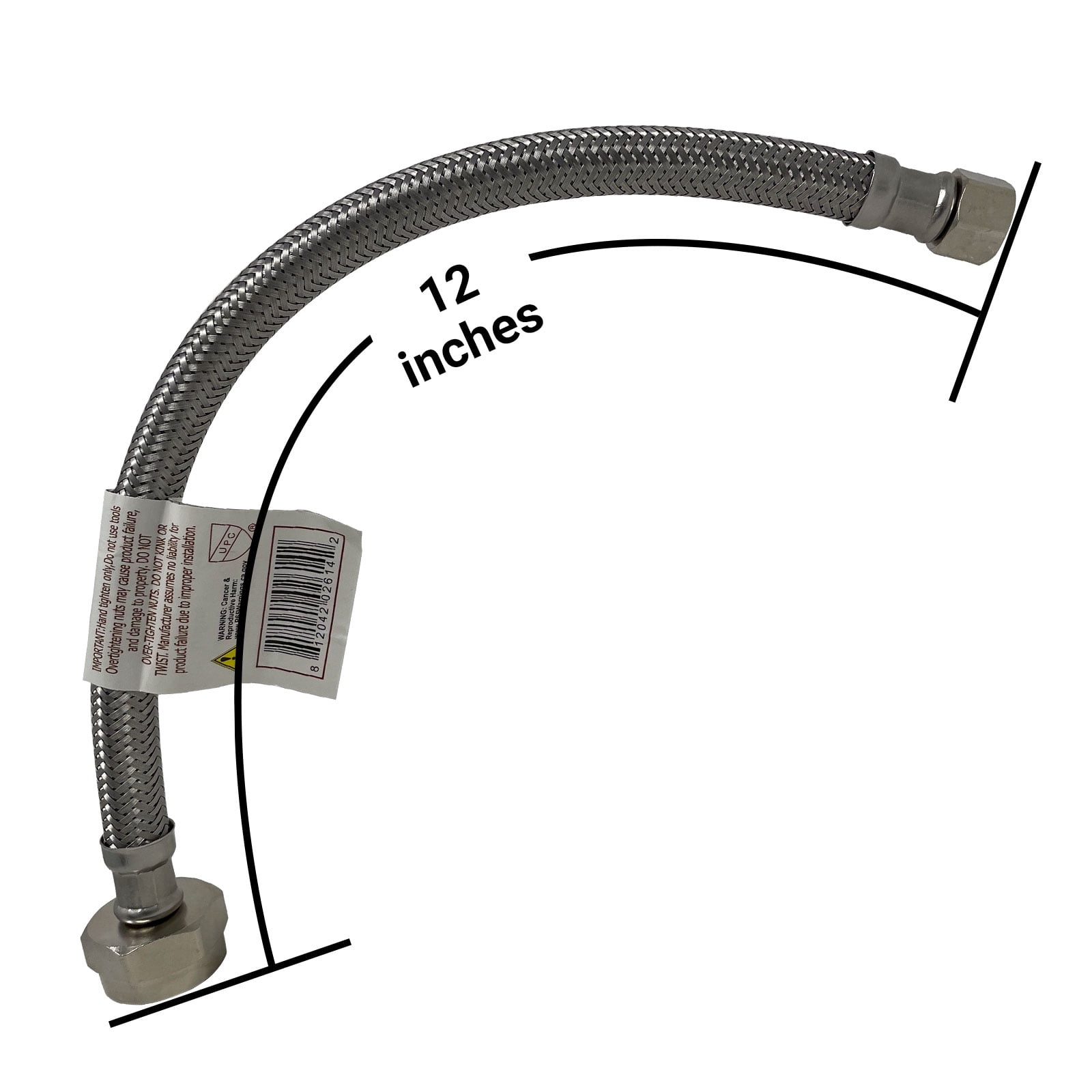 Miiflex 4AQP12B, Silver Stainless Steel 1/2 in Angle Shut Off Valve