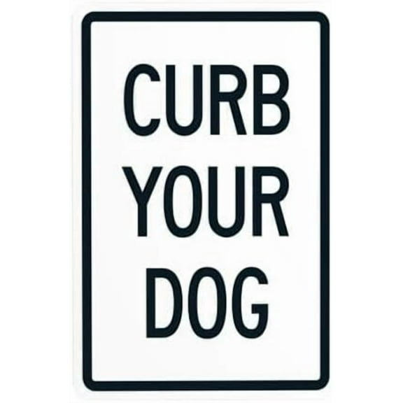 Curb Your Dog Vertical Warning Sign, Curb Your Dog Security Metal Signs for Busines Home Outdoor Indoor Road Yard Garage Street Wall Caution Decor 8 x 12 Inch