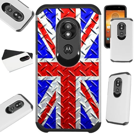 For Motorola Moto E5 Plus | Moto E5 Supra Case Hybrid TPU Fusion Phone Cover (UK Flag (Best Home Telephone Uk)