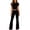 Black, variant on Womens Two Piece Sets Simple Basic Short Sleeve Tops and Full Length Pants Set Daily Casual Wear Outfits XS-XL