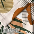thumbnail image 4 of 42 x 63 Inch Mid Century Boho Curtains Aesthetic Abstract Geometric Modern Curtains Rod Pocket Bohemian Arch Leaves Window Treatment Linen Drapes Living Room Bedroom Home Decoration 2 Panels, 4 of 6
