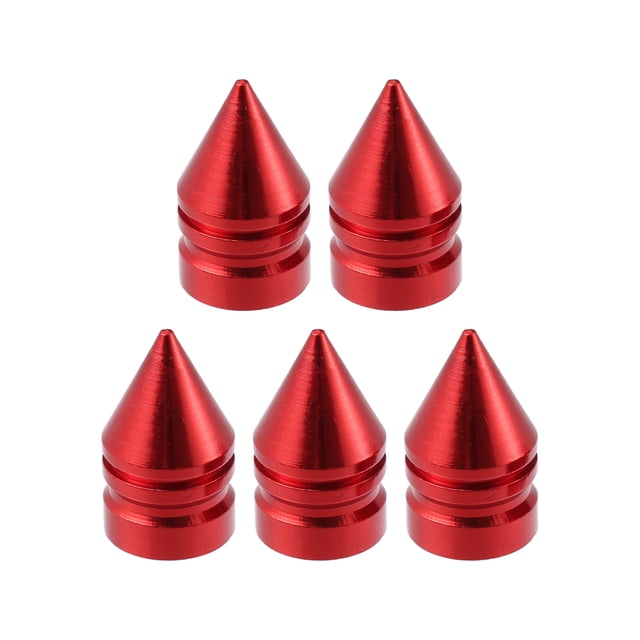 5uds Neumático Vástago Válvula Tapas Cubiertas Espiga Estilo para Coches Bicicletas rojo