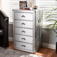 thumbnail image 2 of NauticalMart Aluminum Accent Chest with 5 Drawers Aviator Vintage Style Cabinet Side Table for Living Room, Hallway, 2 of 6