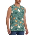 thumbnail image 2 of Kdxio Flowe Rooster for Men's Muscle T-shirt,Sleeveless for Workout Running Athletic Gym Lounge Casual, 2 of 7