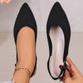 thumbnail image 2 of hopeusnice Knit Pointed Toe Slingback Flat Ballet Flats Women Minimalist Daily Footwear Black 36, 2 of 9