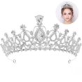 thumbnail image 2 of Couronne de Mariée Rétro en Strass : Couronne de Mariage Décorative pour Dames, 2 of 6