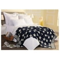 thumbnail image 3 of Navy Big Stars Muslin Blanket Three Layers Lightweight Gauze Cotton Blanket, 3 of 9