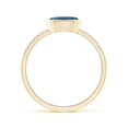 thumbnail image 2 of ANGARA Natural East-West Bezel-Set Oval London Blue Topaz and Diamond Ring in 14K Yellow Gold for Women (Size-7x5mm) | November Birthstone Jewelry for Women | London Blue Topaz Ring (Ring Size - 7), 2 of 10