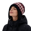 thumbnail image 4 of Women Hats for Winter Thick Knit Cozy Winter Ski Hat with Ear Covers，Vintage Pattern, 4 of 9