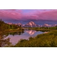 thumbnail image 2 of Galloimages Online 18x13 Gold Ornate Wood Framed with Double Matting Museum Art Print Titled - Magenta Sunrise  Oxbow Bend, 2 of 4