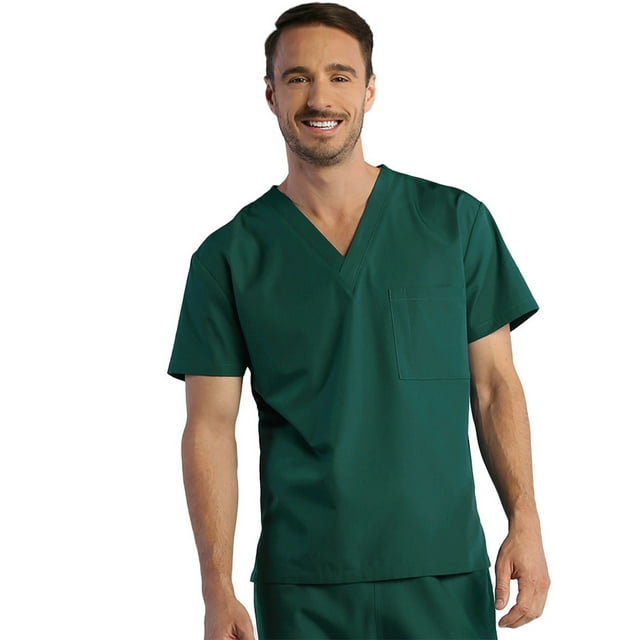 Red Panda Haut d'Uniforme Unisexe à Col en V Uni