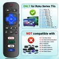 thumbnail image 3 of Pack of 2-Replacement Remote Control Only for Roku TV, Compatible for TCL Roku/for Hisense Roku/for Insignia Roku/for JVC Roku/for Onn Roku/for Philips Roku Smart TVs(Not for Roku Stick and Box), 3 of 9