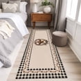 thumbnail image 4 of 2'x6' Rug Runners for Hallways Kitchen, Western Texas Star Vintage Non Slip Entryway Beside Floor Carpet Runner, Rustic Wreath Black Beige Plaid Laundry Room Bedroom Throw Rugs Mat for Family Pet, 4 of 8