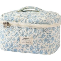 Large Makeup Bag, Cute Cosmetic Bag for Women Girls, Floral Coquette Aesthetic Toiletry Bag, Travel Make Up Organizer Bag (BDLH)