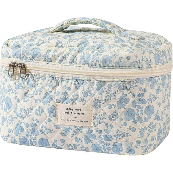 Large Makeup Bag, Cute Cosmetic Bag for Women Girls, Floral Coquette Aesthetic Toiletry Bag, Travel Make Up Organizer Bag (BDLH)