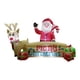 thumbnail image 1 of Papá Noel y reno inflables navideños con letrero de , diseño de escena gigante, LED incorporado, L118.11 pulgadas para porche y césped., 1 of 9