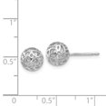 thumbnail image 2 of 14K White Gold 7.5mm Fancy Pierced Ball Post Earrings YE1693, 2 of 2
