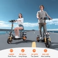 thumbnail image 3 of Adult Electric Scooter, 50 Miles Range,34 Mph Top Speed, 11"/10" Off Road Tire,1600W Motor Folding E-Scooter with Detachable Seat for Commuting, 3 of 12