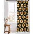 thumbnail image 3 of Sheer Curtains 108 Inches Long, Orange Sunflowers Fall Semi Sheer Curtains Light Filtering Window Treatment, Thanksgiving Botanical Floral Privacy Voile Drapes for Living Room Bedroom 52x108 Inch, 3 of 7