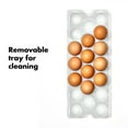 thumbnail image 5 of OXO Refrigerator Organizer 20-Count Egg Container with Removable Tray, Clear, 5 of 12