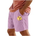 thumbnail image 1 of Pantalones Cortos para Hombre Cintura Elástica con Bolsillos Color Sólido Casual Cordón Suelto Pantalones Cortos de Ejercicio, 1 of 4