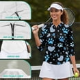 thumbnail image 6 of Uorisanigo Heart Dog Paw Women's 3/4 Sleeve Athletic Golf Shirts Fashionable Comfortable Women's Dry-Fit Golf Polo Shirts Relaxed Soft Tennis Tops Zip Up Collar Outing Wear Size S, 6 of 7
