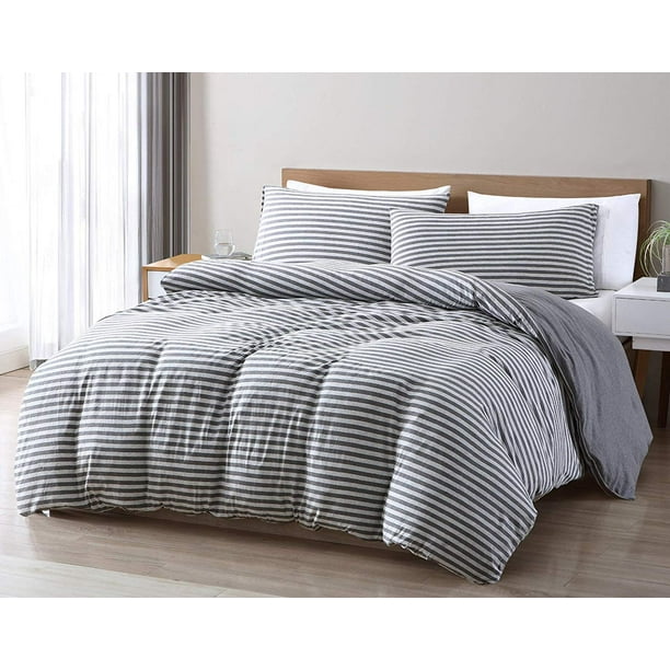 Chezmoi Collection Levi 3 Piece Striped Jersey Knit Cotton Solid