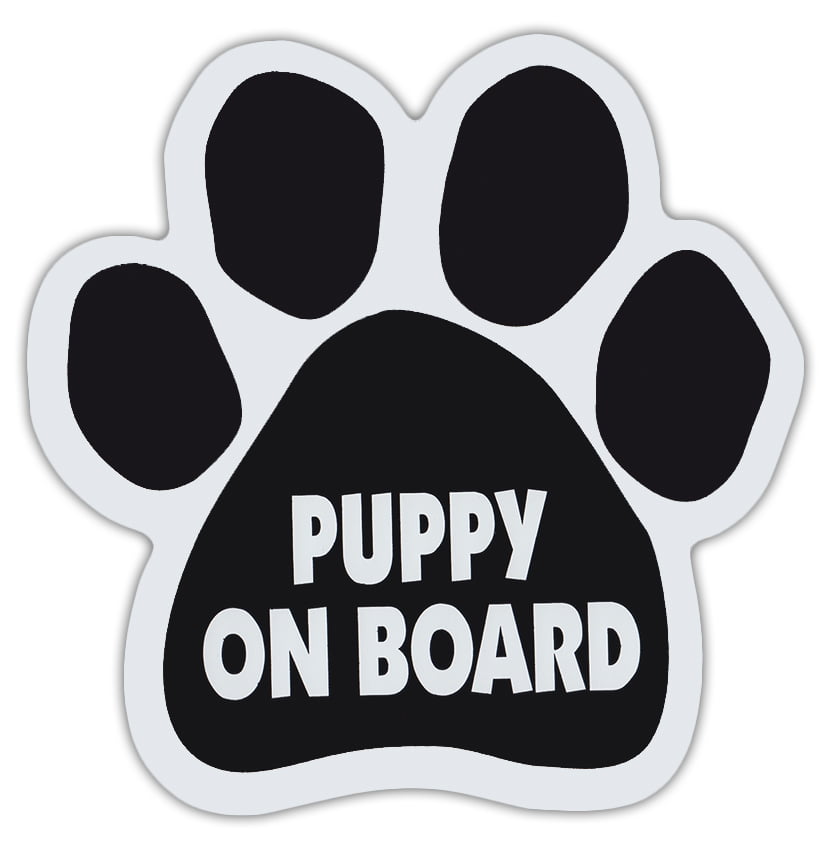"Magnificent Mutt On Board" Paw Shaped Magnet 