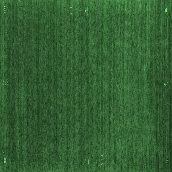 Ahgly Company Indoor Square Abstract Emerald Green Contemporary Area Rugs, 6' Square