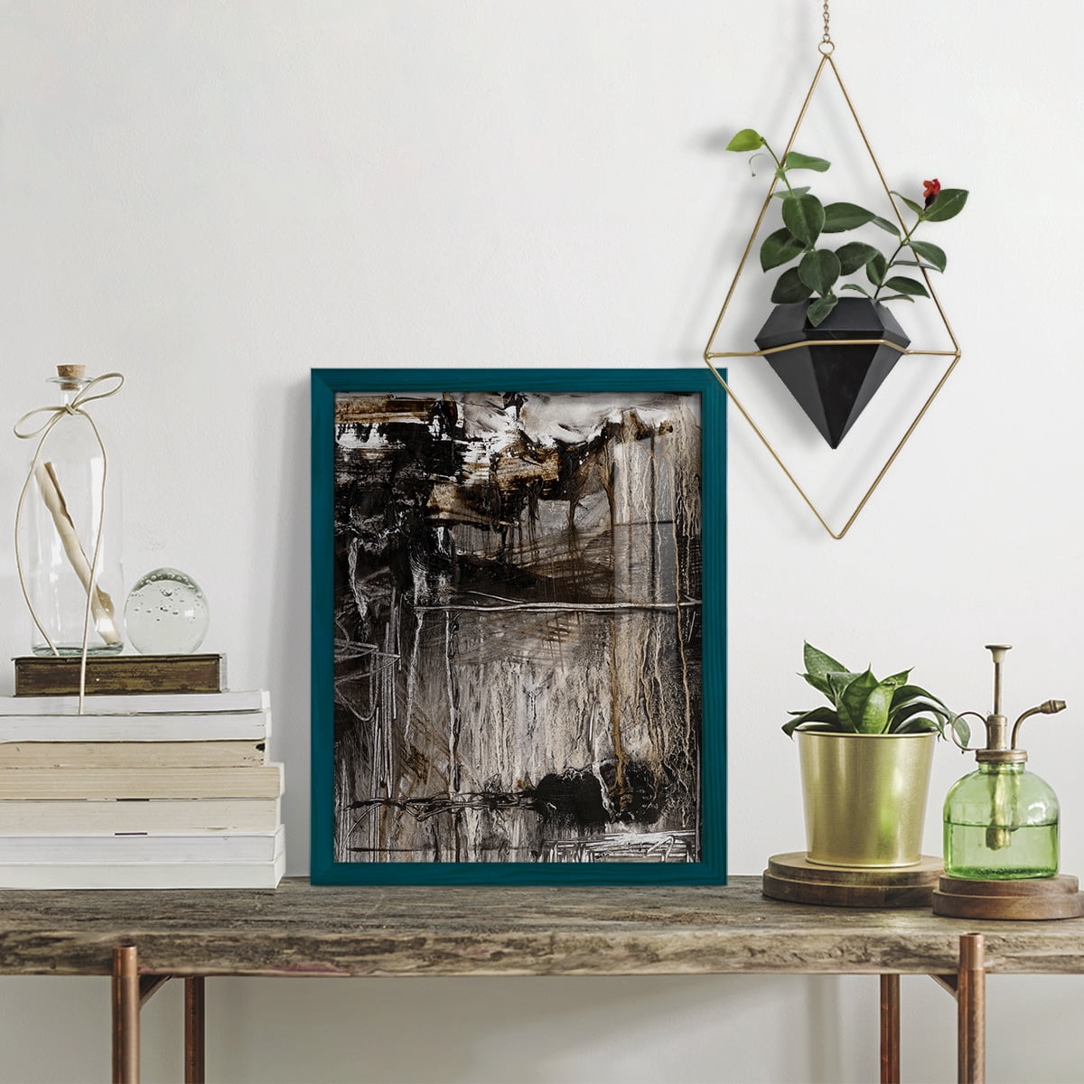 Continuum II -Framed Print w/glass-Ocean Blue