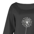 thumbnail image 6 of IROINNID Ladies Long Sleeve T Shirts O-Neck Printing Loose Home Autumn T-shirt Tops,Black, 6 of 6