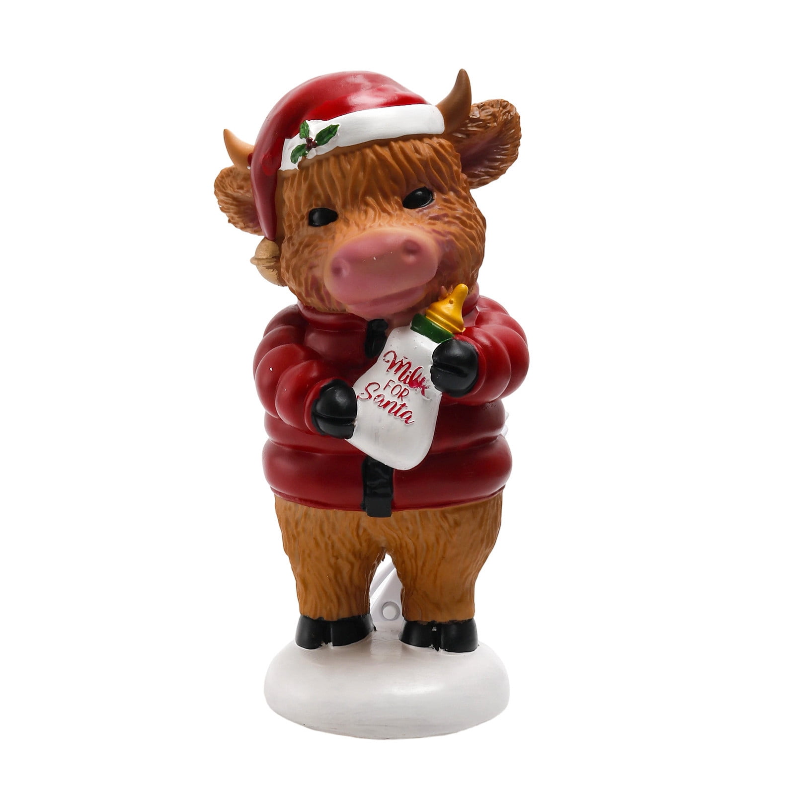 Glowing Highlands Cow Statue, Highlands Cow Resin Crafts Figurine, Desktop Ornament Unique Figurine Party Supplies Christmas Decoration for Indoor Dining Room Cabinet Decor