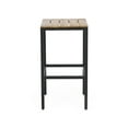 thumbnail image 4 of Ezra Barstool,Teak+ Black Acacia Wood Garden Outdoor Patio Patio Seating, 4 of 10
