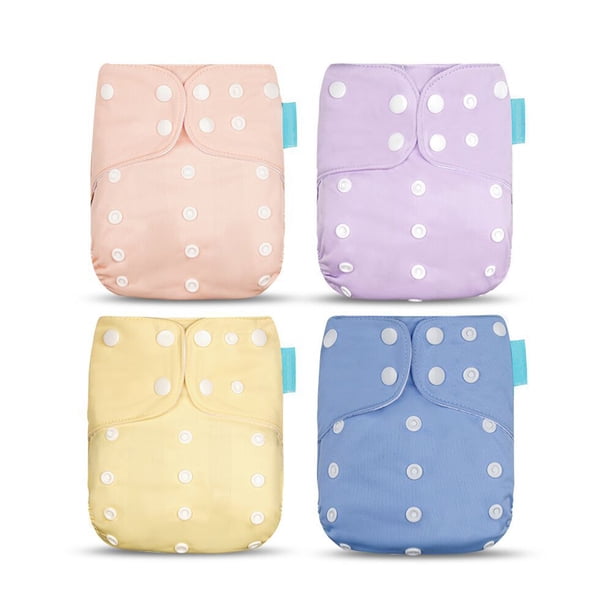 Paquete de 4 pañales de entrenamiento para bebés Pañales impermeables lavables Impresión ajustable A prueba de fugas Recién nacido Aprendizaje de enfermería Envoltura Tipo 8 seitruly BA000363-08