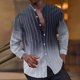 thumbnail image 1 of Blusa y camisa de manga larga con cuello alto para hombre, estilo informal, a rayas, con cuello alto, tipo cárdigan, camisa con botones, blusa de poliéster para hombre, 1 of 9