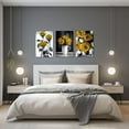 thumbnail image 4 of ZHONGYUTONG Elegant Rose Canvas Wall Art 3 Pieces Yellow Rose Flower Painting Prints Black and White Romantic Rustic Floral Picture Couples Bedroom Decor Framed (20.00" x 28.00" x 3PCS), 4 of 6