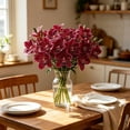 thumbnail image 6 of Doghiosgha 1 Pc Artificial Cymbidium Flowers, Faux Orchid Spray, Single Flower Stems for Wedding Home Garden Party Table Decor, 7.8x21.6 Inch, Wine, 6 of 6