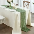 thumbnail image 7 of 6 Pack Sage Green Cheesecloth Table Runners 10ft Wide Gauze Boho for Bridal Shower Wedding Table Decorations, 7 of 7