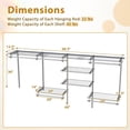 thumbnail image 3 of JFTER 4 to 8 FT Custom Closet System, Wall Mounted Closet with Hanging Rod, Metal Hanging Storage Organizer Rack Wardrobe with Shelves, Adjustable Closet System Kit for Bedroom (Gray), 3 of 9