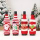 thumbnail image 2 of Decoraciones navideñas Juego de botellas de vino tinto de punto a rayas Grinch Elk Bolsa para botellas de vino Vestido de mesa, 2 of 4