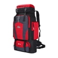 thumbnail image 3 of Mochila de senderismo, mochila informal, multifuncional, cómoda, con correa ajustable, mochila de camping de 80 l para viajes deportivos al aire libre Rojo, 3 of 8