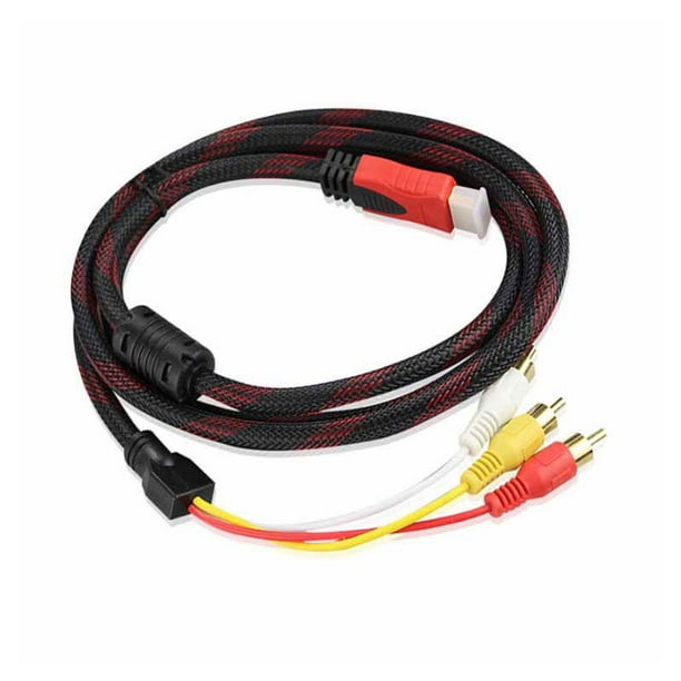 Cable diferencial HDMI a 3RCA rojo blanco y amarillo con red HDMI a AV tv set top box cable de conexion chapado en oro Bodega Aurrera en linea