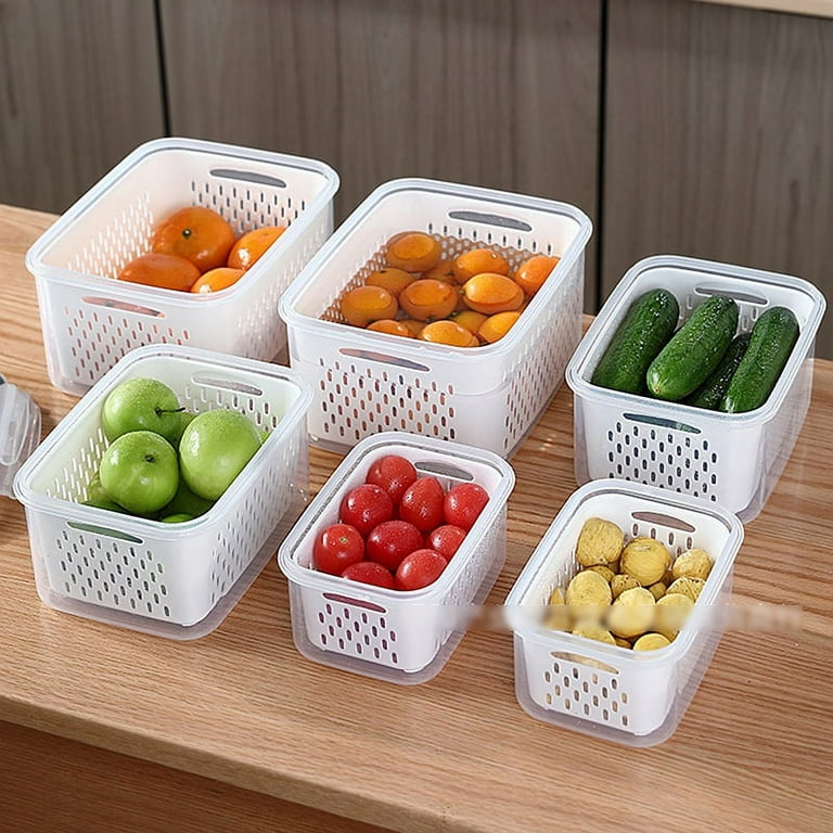 Yustuf 3-pack Vegetable and Fruit Storage Containers for Fridge Organizer  Produce Saver Containers for Refrigerator Lettuce Keeper BPA-Free Kitchen  Organization with Lids and Air Vents (White) - Yahoo Shopping