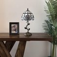 thumbnail image 5 of Tiffany Table Lamp White Stained Glass Baroque Style LED Bulb Included for Living Room Bedroom Bedside 8"W*8"D*16"H, 5 of 5